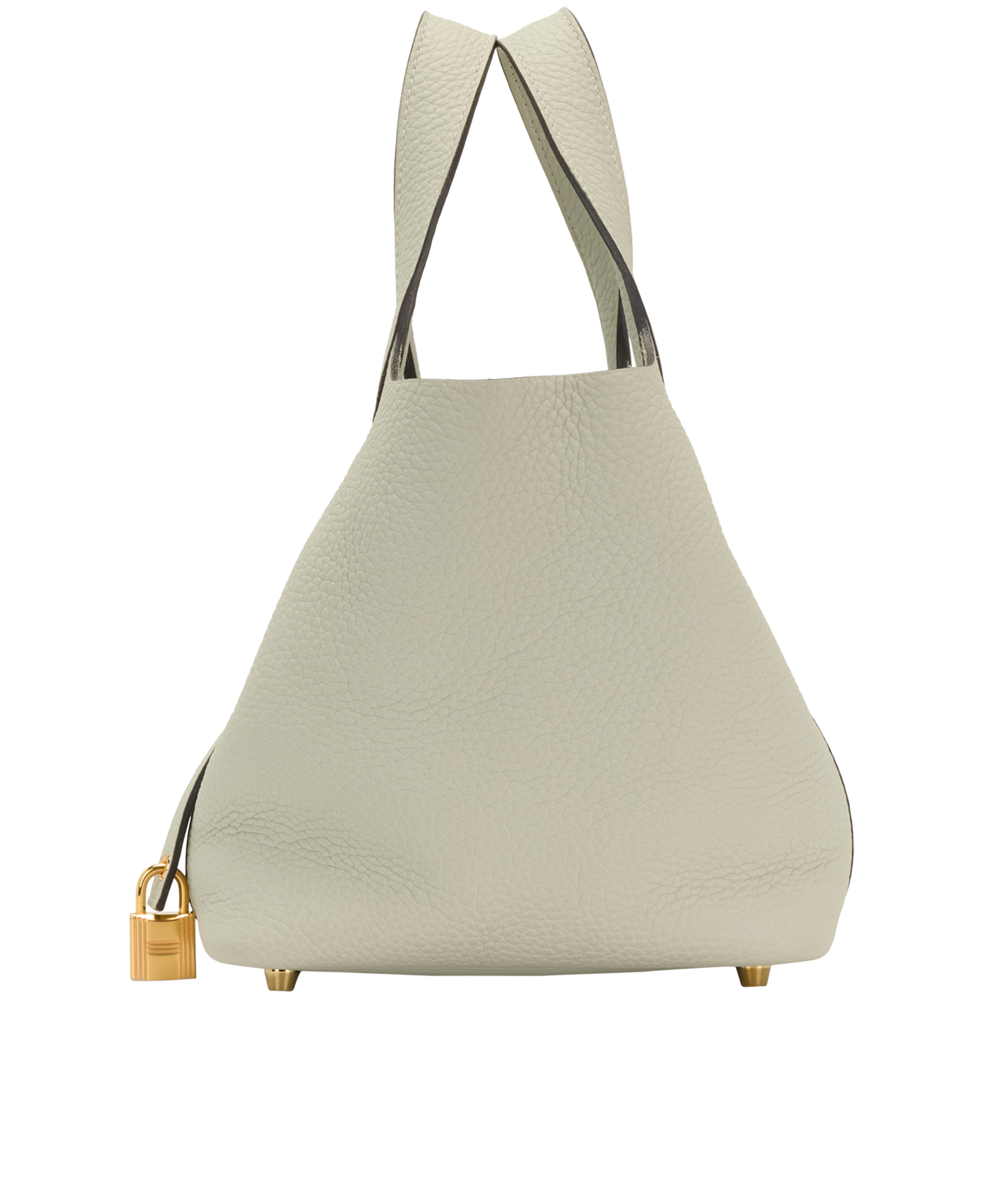 Picotin Lock 18 In Clemence Gris Neve, &pound;3,200, Handbags, Grey, Leather, Bottom view